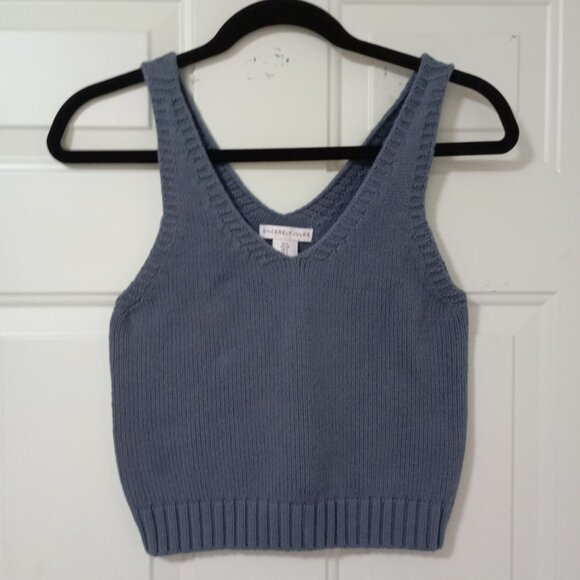 Sincerely Jules Blue Knit Sleeveless V-Neck Tank Top Size S Womens Apparel - Picture 1 of 6